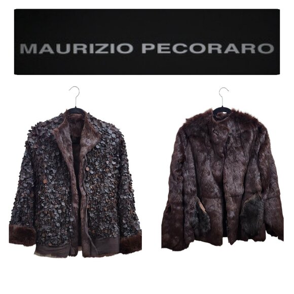 MAURIZIO PECORARO MILANG Reversible jacket made of natural rabbit fur  Size IT42 - Picture 2 of 16